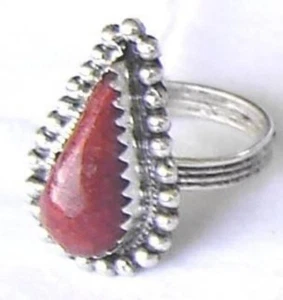 Pure silver and Mediterranean red coral Ring style 4 - Imagen 1 de 1