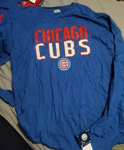 Chicago Cubs Langarm-T-Shirt XL, groß & klein Herren blau Ihre Wahl - Bild 1 von 3