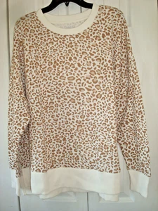 Damas Tejido Estampado de Animales Talla Crew Pequeña (4-6) Nuevo Bronceado - Imagen 1 de 2