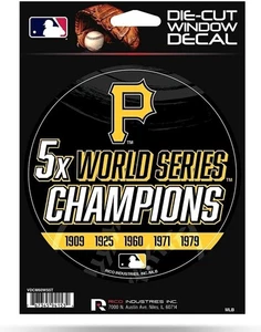 Pittsburgh Pirates 5" Decal Sticker 5X Time Champions Flat Vinyl Auto Emblem... - Picture 1 of 1