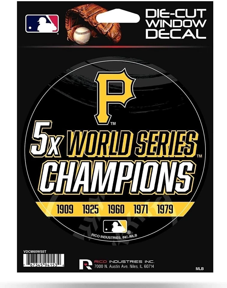 Pittsburgh Pirates 5" Decal Sticker 5X Time Champions Flat Vinyl Auto Emblem... - Image 1 of 1