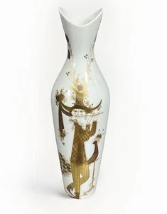 Bjorn Wiinglad Rosenthal Porcelain & Gold Decorative Vase - Germany - 13”H #1583 - Picture 1 of 13