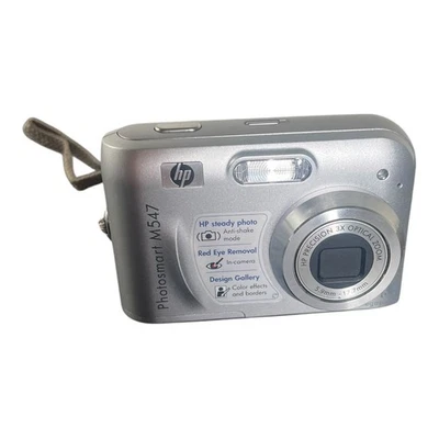 HP Photosmart M547 6.2MP Compact Digital Camera Silver Tested - Image 1 of 4
