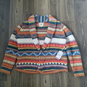 NWT Cotton & Rye Outfitters Thick Aztec Print Open Cardigan Size M/L Warm Cozy F - Picture 1 of 7
