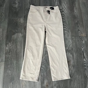 Express neu mit Etikett gerade superhohe khaki hellbraune Chinohose Größe 8 - Bild 1 von 10
