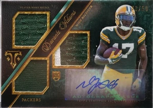 Parche de radiocontrol Topps Davante Adams Triple Threads 2014 automático/50 - Green Bay Packers - Imagen 1 de 3