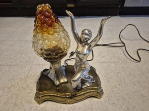 Vintage Art Deco Boudoir Table lamp Woman Dancer Winged Victory - Picture 1 of 9