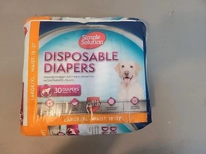 Simple Solution Disposable Dog Diapers for Female Dogs L/XL Waist 18" x 27" - Picture 1 of 1