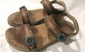 AETREX 7.5 Daria Quarter Strap Sandals Memory Foam Orthotic Footbed Adj. Strap - Picture 1 of 6
