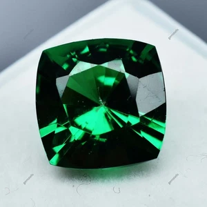Piedra preciosa suelta CERTIFICADA granate verde natural corte cojín cuadrado 9,76 quilates - Imagen 1 de 7