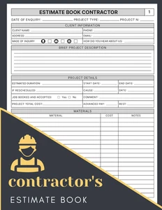 Estimate Book Contractor: Job Estimate Quote Record Book with Client Contact Log - Picture 1 of 12