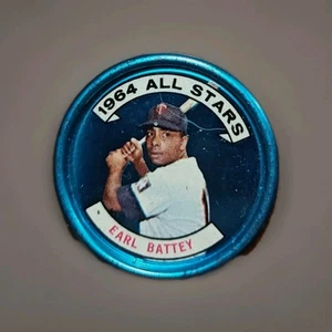 1964 baseball TOPPS Coin Minnesota Twins Earl Battey #136 All Star Vtg Ex AL - Picture 1 of 3