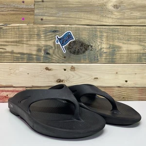 Sandalias de Tanga Chanclas OOFOS OOiginales Cómodas Recuperación Para Hombre Talla 12 Negras - Imagen 1 de 12