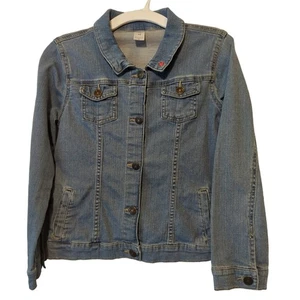 Chaqueta vaquera Carter's para niños con botones bolsillos utilitarios bordados corazón talla 14 - Imagen 1 de 5