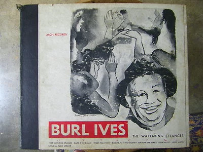 BURL IVES - THE WAYFARING STRANGER  3 ASCH 78 RPM SET DAVID STONE MARTIN - Image 1 of 2