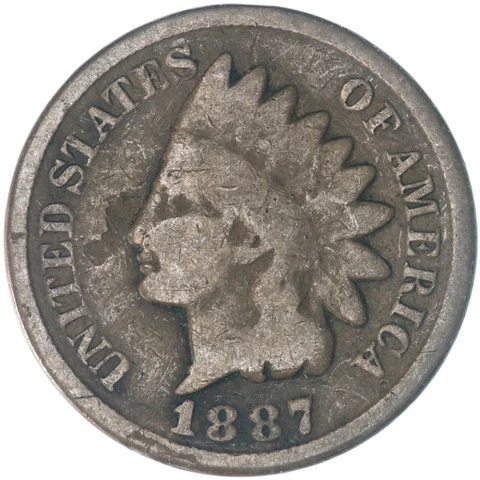 1887 (P) Indian Head Cent Good Penny GD Cover
