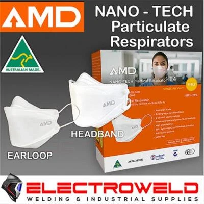 50 x AMD P2 N95 Respirator Nano Tech T4 Disposable Face Filter Medical Flu Dust - image 1 of 4