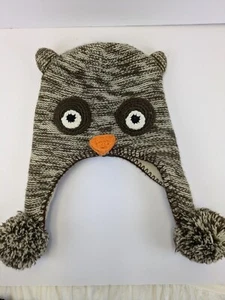 Owl Beanie Ear Flap Child's Hat Fleece Lined Fall Halloween - Picture 1 of 2