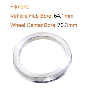 4pc 70.3 to 64.1 Aluminium Wheel Hub Centric Rings OD 70.3mm ID 64.1mm Hubrings - Picture 1 of 2