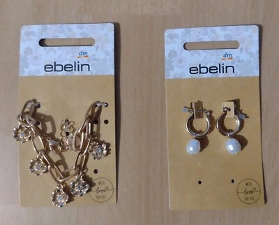 Schmuck Ohrringe Armband Gold Perle Blume ebelin  - Bild 1 von 4