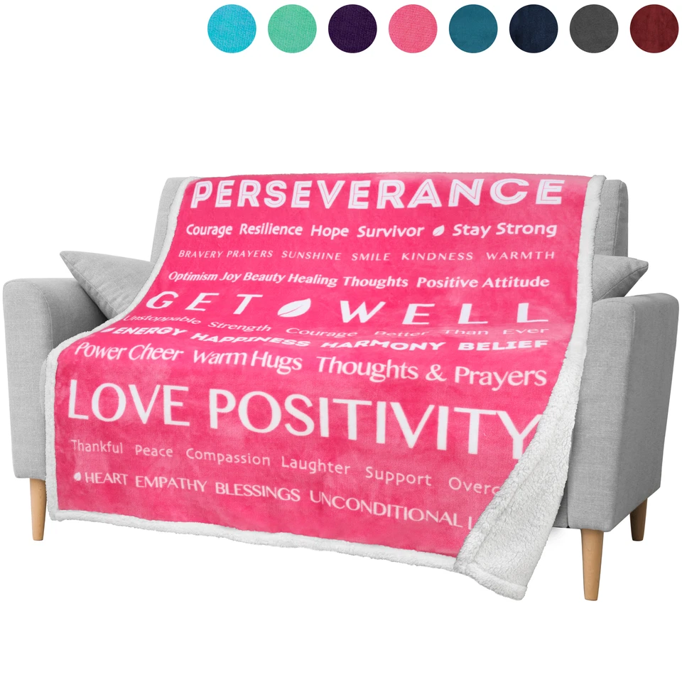 Healing Thoughts Blanket Message Prayer Warm Wishes Hug Get Well Positive Gift - Image 1 of 1