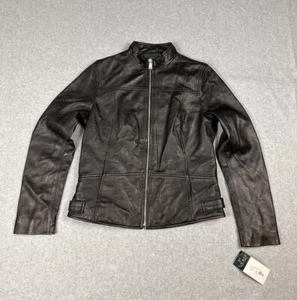 RALPH LAUREN Lambskin Leather MOTO Jacket Coat Black Womens XS $430 - Picture 1 of 24