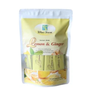 Wins Town Lemon Ginger Tea Support Healthy Digestion,15 Herbal Tea Bags - Picture 1 of 11