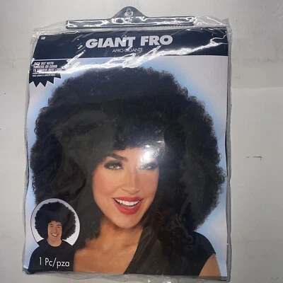 Giant Fro Wig Black Curly Afro 70s Groovy Costume Accessory Halloween DressUp - Image 1 of 2