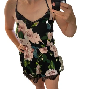 Sexy Mameluco Para Mujer Floral Encaje S Negro Sin Mangas Fecha Noche - Imagen 1 de 6