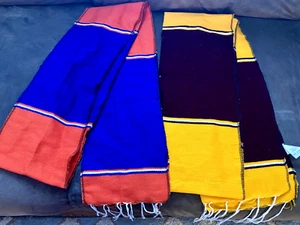 Lot (2) Colorful Striped Mexican Fiesta Serape Scarf Sash Wrap Winter 8x78 - Picture 1 of 3