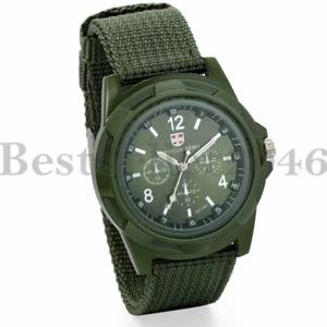 Military Army Men's Quartz Sport Wrist Watch Casual Nylon Canvas Strap - Picture 1 of 3