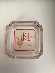 ACL WERBUNG ASCHENBECHER KING CHICKEN KE 7-4525 KEINE STADT ODER STAAT. RAR ? - Bild 1 von 3