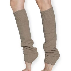 Womens Lambswool Winter Thick Footless Long Leg Warmers Natural Wool Socks - Picture 1 of 3