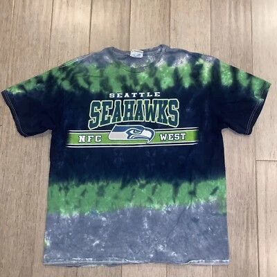 Seattle Seahawks Shirt Mens Large Vtg Tie Dye t-shirt NFL Apparel Tailgating tee - Image 1 of 4