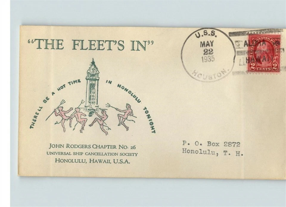 USS HOUSTON Navy Ship "the Fleet's In" "There'll Be a Hot Time in Honolulu Tonig - Image 1 of 1