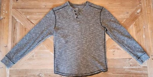BKE Buckle Sweater Herren Large grau gestreift Henley Pullover Shirt - Bild 1 von 6