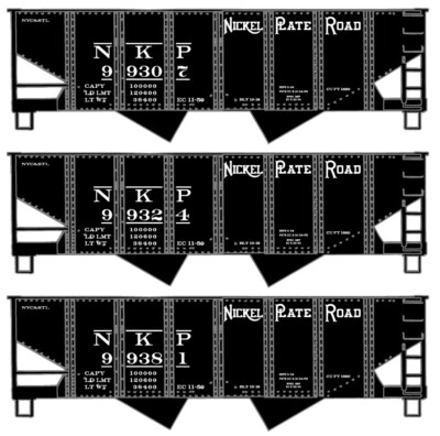 HO Scale Accurail USRA Twin Hoppers NICKEL PLATE 3-CAR SET Item #8118 - Image 1 of 2
