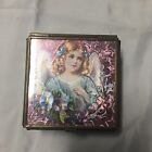 Vintage 1993 Enesco Corp Lovely Angel Glass Box/ Jewelry Trinket Box