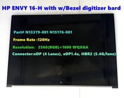 N13379-001 HP Envy 16-H1023DX LCD Display LED Touch Screen Assembly Bezel - Image 1 of 4