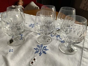 6 Cognag Gläser, Spiegelau Kristallglas geschliffen 11 cm hoch Vintage - Bild 1 von 2