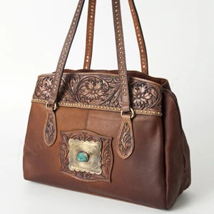 AD American Darling Tote Hand Tooled Genuine Leather Western Women Bag Handbag - Picture 1 of 16