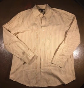 Banana Republic Mens Long Sleeve Shirt - Pin Tucked Gathered Front Sz XL Sharp! - Picture 1 of 5