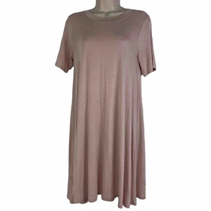 BCBGeneration T Shirt Dress Womens Small Short Sleeve Crew Neck Lightweight Pink - Picture 1 of 9