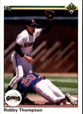 1990 Upper Deck San Francisco Giants Baseball Card #169 Robby Thompson