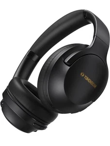 Bluetooth Headphones Over Ear, 80H Playtime Headphones Wireless with Mic (Black) - Picture 1 of 8