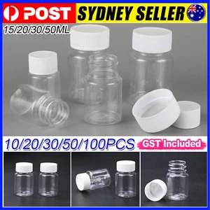 15-50ml Plastic Empty Liquid Bottles Reagent Sample Containers Medicine Storage - Picture 1 of 13