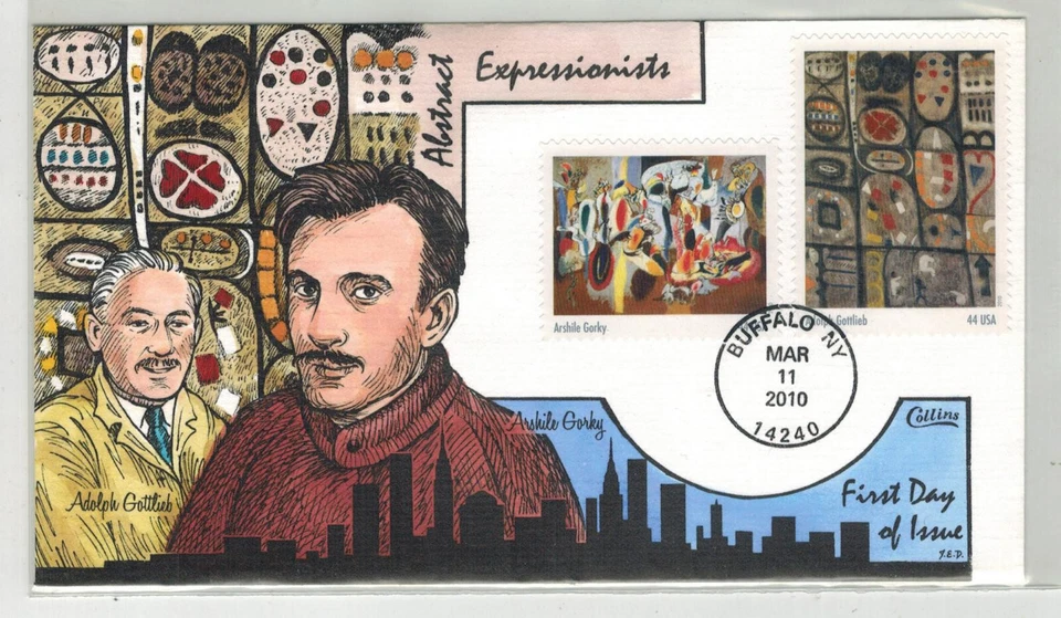 2010 COLLINS HANDPAINTED ART ABSTRACT EXPRESSIONISTS A GOTTLIEB A GORKY - Image 1 of 1