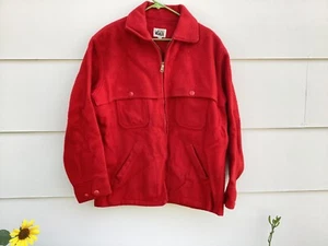Vintage Woolrich Jacket Wool 70's Mackinaw Style Talon Zipper Red Size 44 - Picture 1 of 3