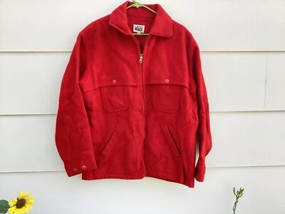 Vintage Woolrich Jacket Wool 70's Mackinaw Style Talon Zipper Red Size 44 - Image 1 of 3