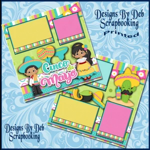 CINCO DE MAYO Premade Scrapbook Pages paper printed layout DBDS - Picture 1 of 3